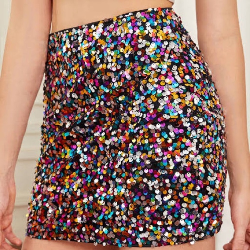 Sequin skirt and tube top